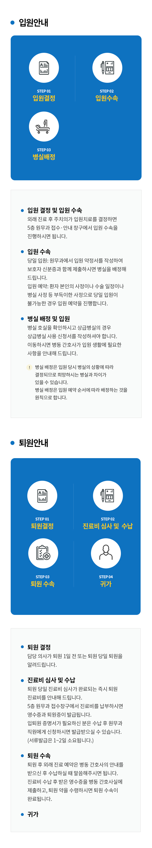 입퇴원 안내